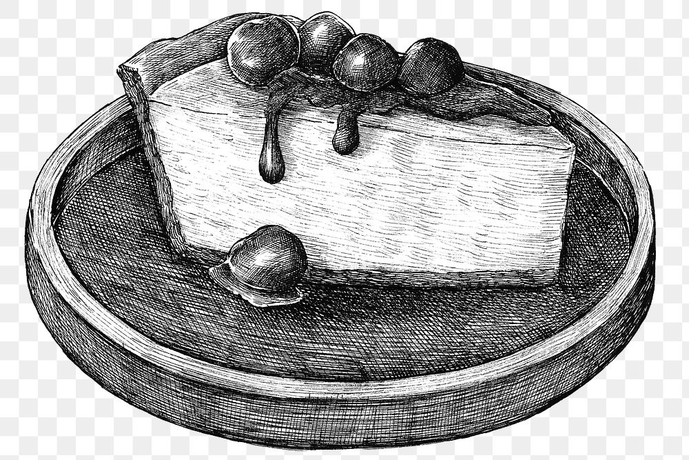 Black and white cheesecake png transparent