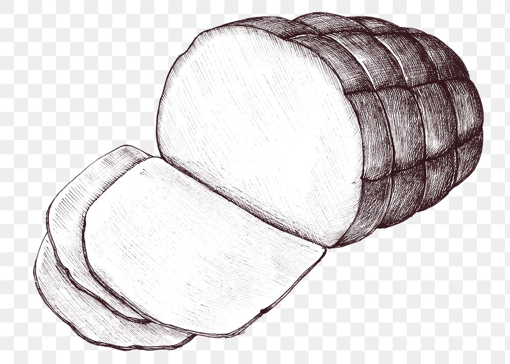 Black and white png whole ham
