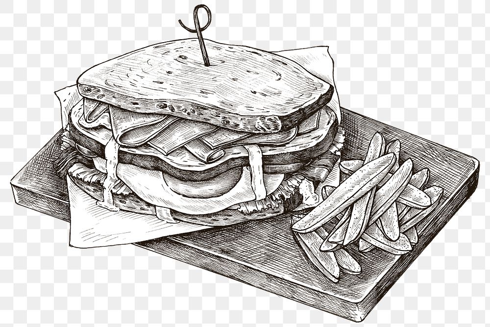 Black and white png club sandwich