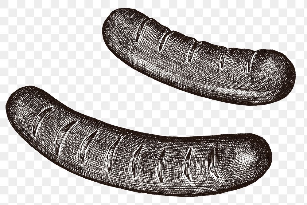 Black and white sausage png