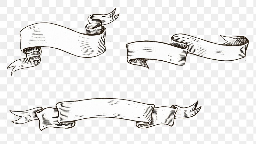 Hand drawn ribbon design element