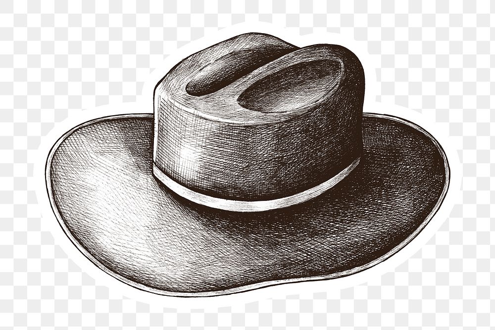 Hand drawn western hat sticker design element