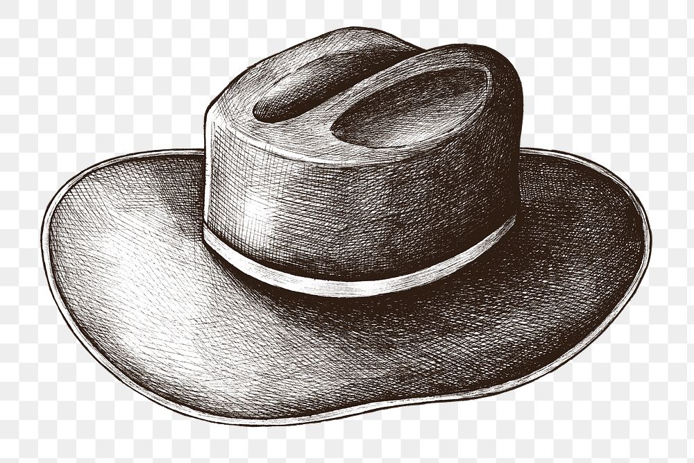 Hand drawn western hat design element