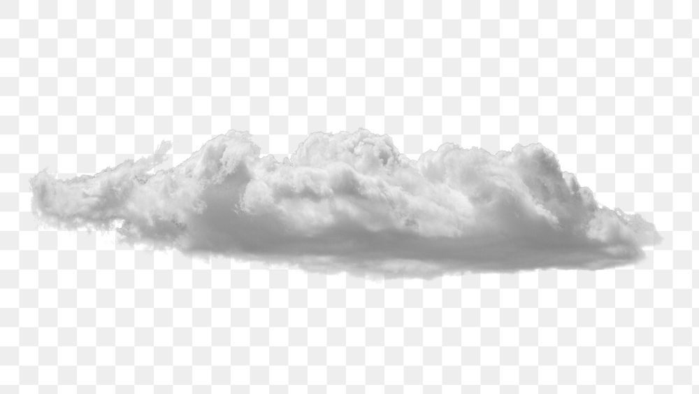 White cumulus cloud png sticker, transparent background