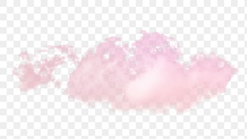 PNG pink cumulus cloud sticker, transparent background