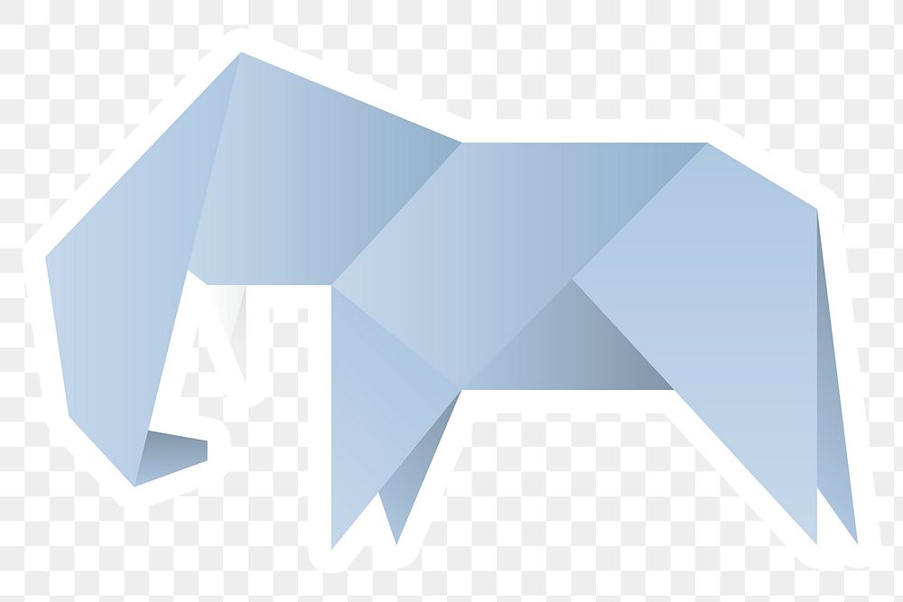 Origami elephant paper craft png cut out