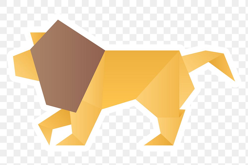 Lion polygon origami sticker png
