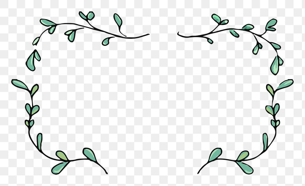 Doodle frame png clipart, botanical illustration
