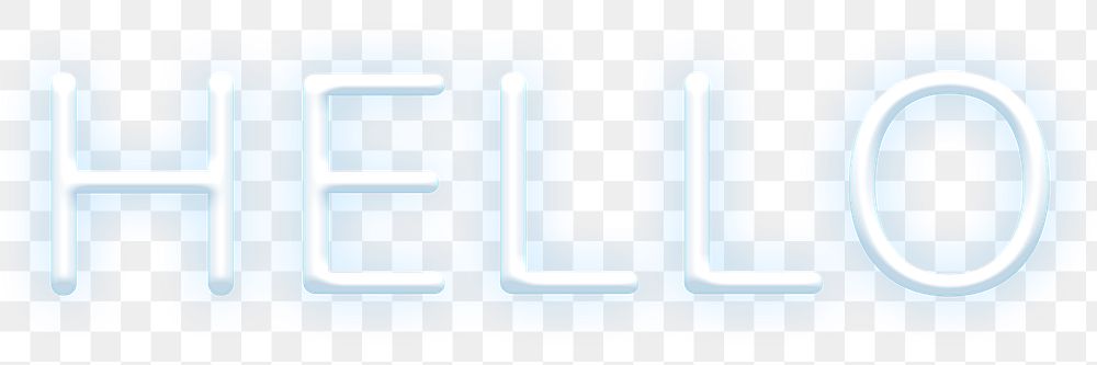 Glowing neon hello png text 