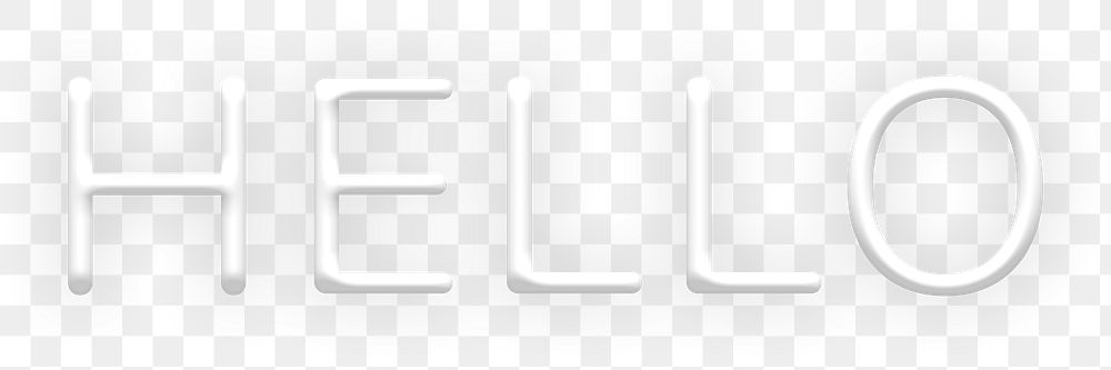 Neon gray hello png typography