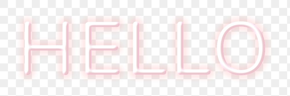 Neon word hello png lettering