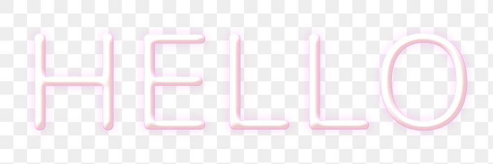 Hello word png pink neon typography