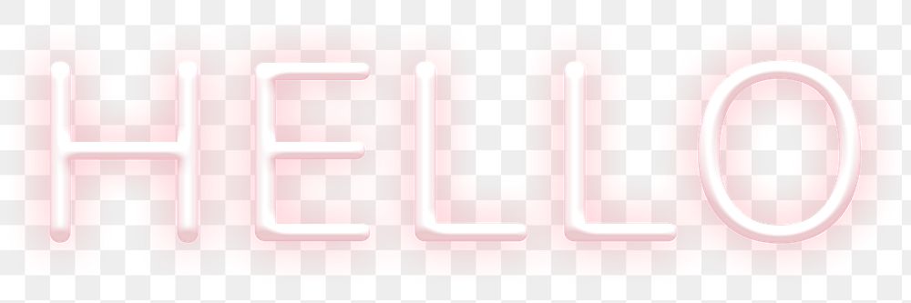 Glowing neon hello png text