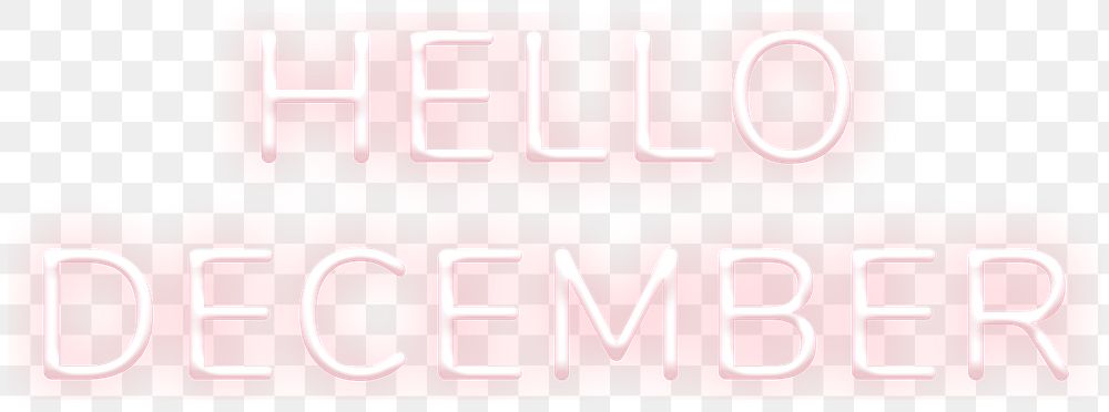 Neon Hello December png typography