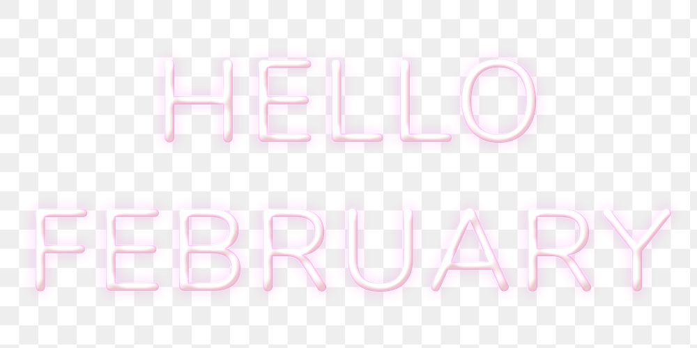Neon Hello February png text