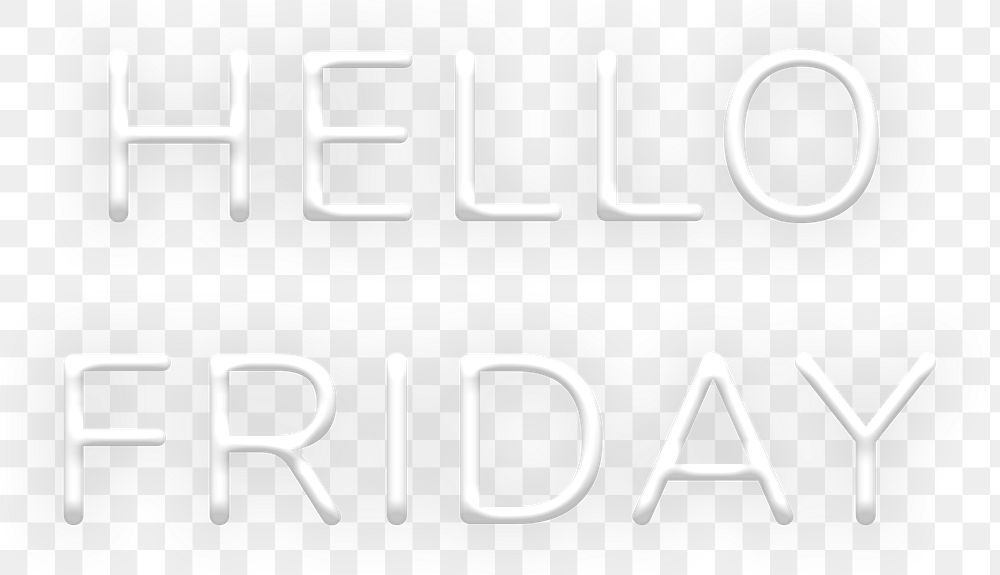 Hello Friday png neon typography