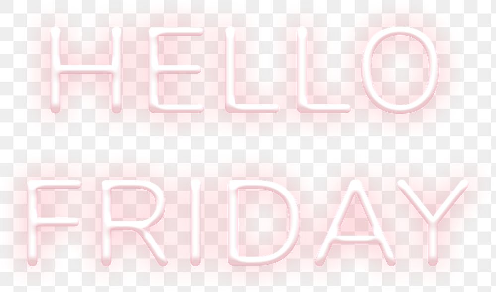 Neon Hello Friday png typography