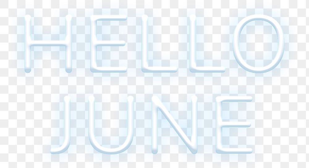 Hello June png neon typography
