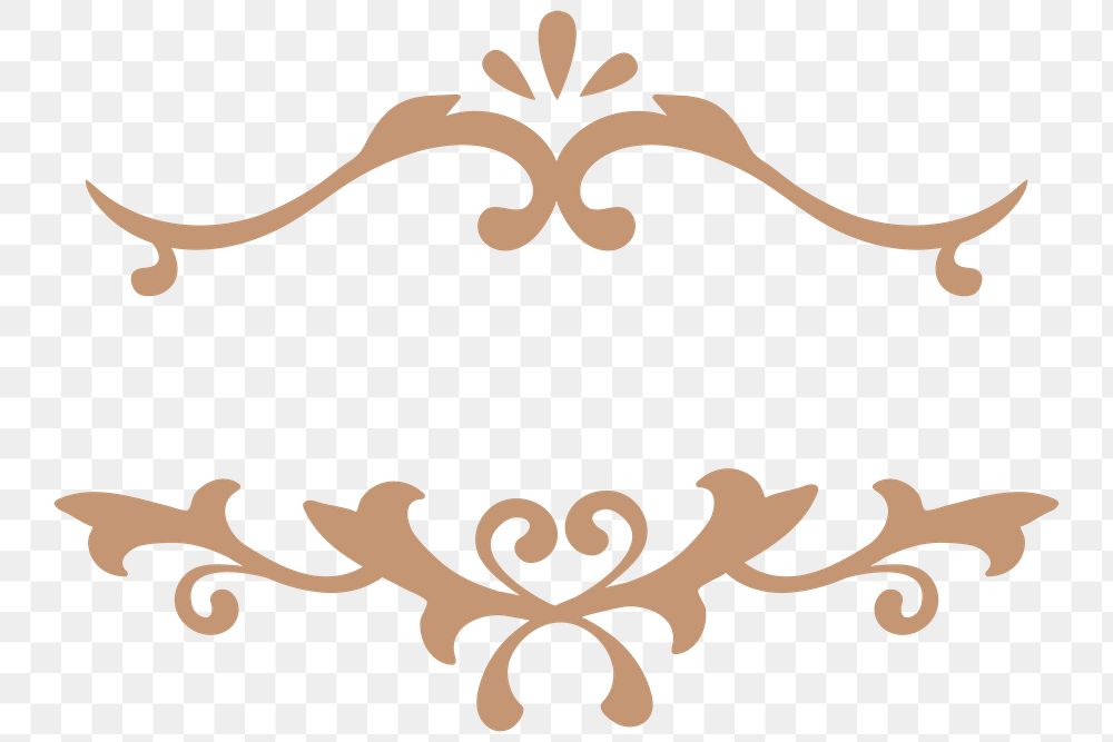 Bronze ornamental filigree png frame sticker