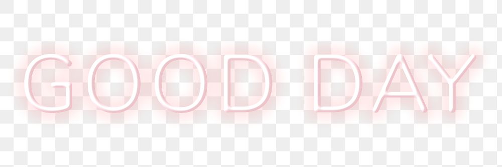 Pink neon good day png word sticker typography