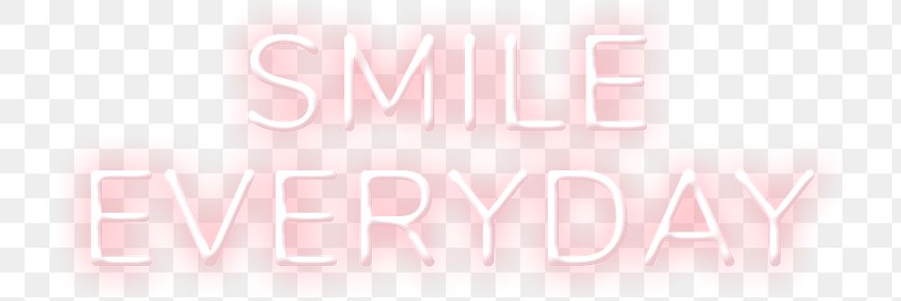 Retro pink smile everyday png lettering neon typography