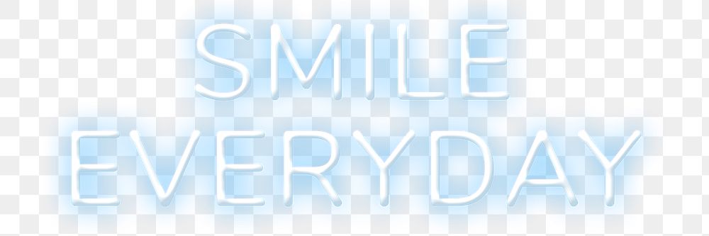 Retro blue smile everyday png word neon typography