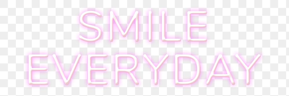 Glowing purple smile everyday png retro neon sign word sticker