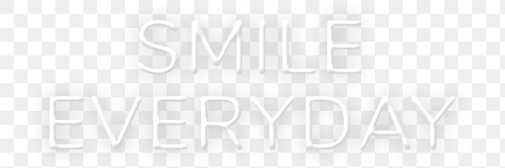 Gray neon smile everyday png lettering typography