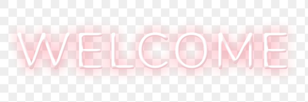 Glowing welcome text png neon typography