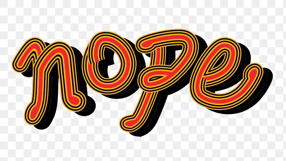 Retro png Nope red word typography sticker