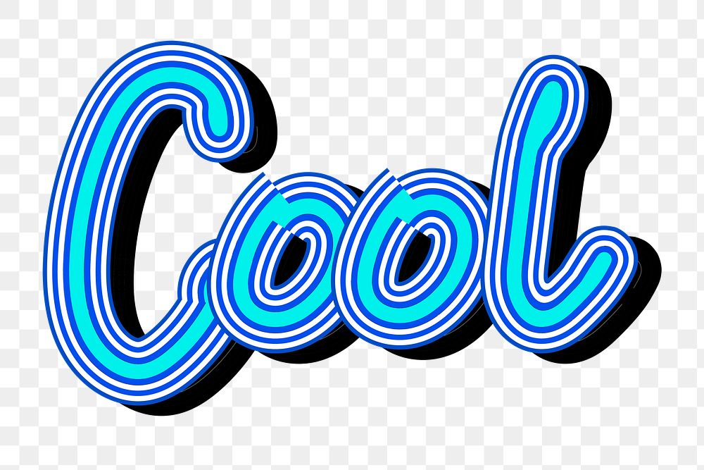 Handwritten Cool blue png funky typography