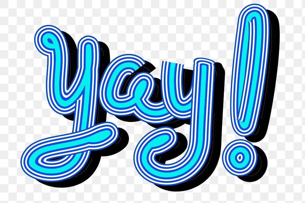 Yay! blue shades png 3D word sticker