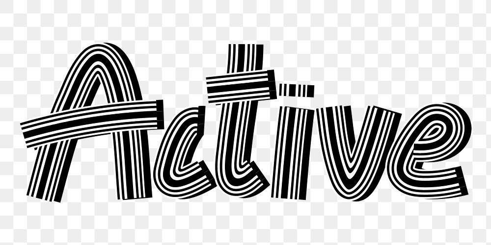 Active text png health word concentric font typography hand drawn