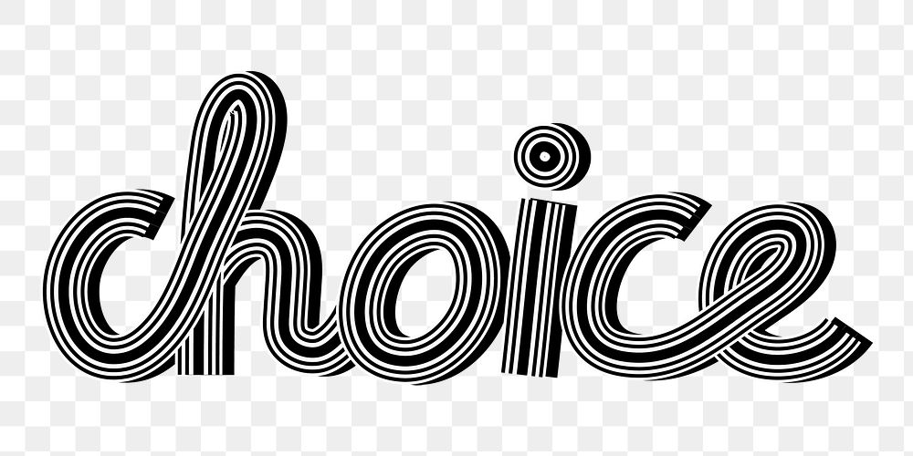 Hand drawn choice png lettering concentric font typography retro