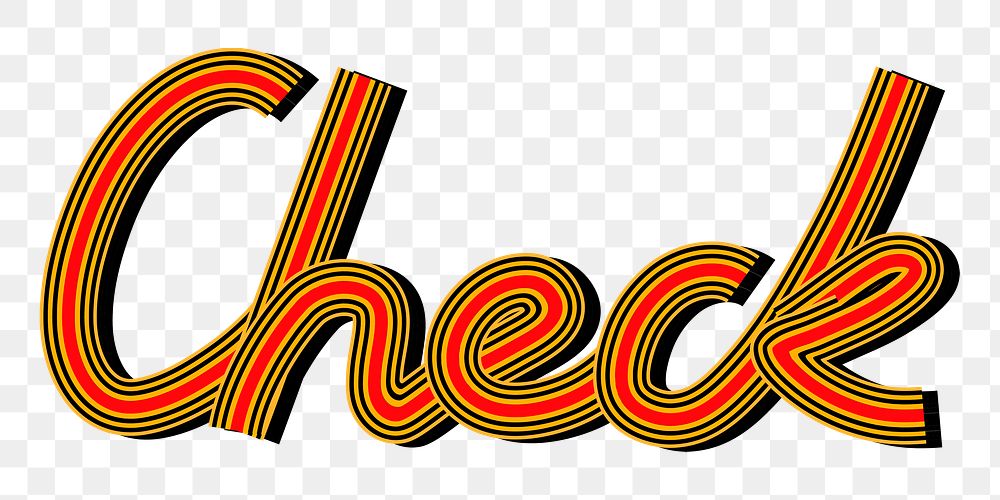 Retro check png concentric font calligraphy hand drawn