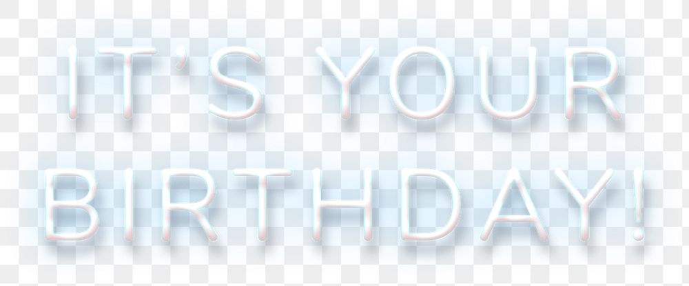 Glowing it's your birthday blue neon typography design element