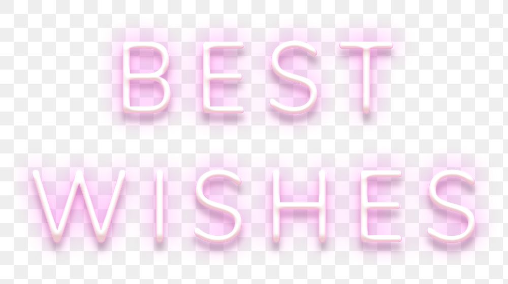 Best wishes neon pink text design element