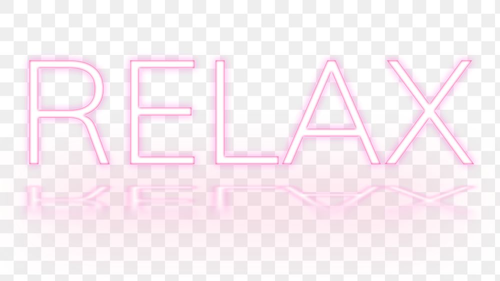 Relax neon word png font typography
