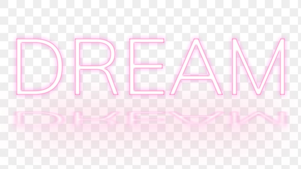 Dream png text neon font typography