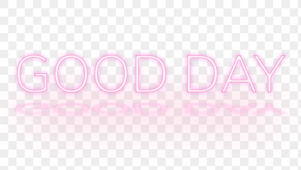 Good Day word neon typography png 
