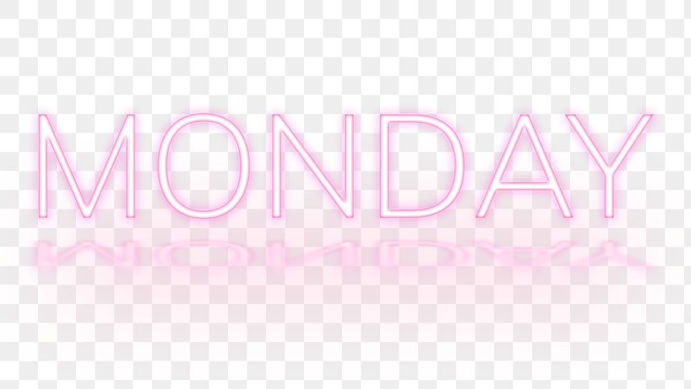 Pink png Monday word neon font typography