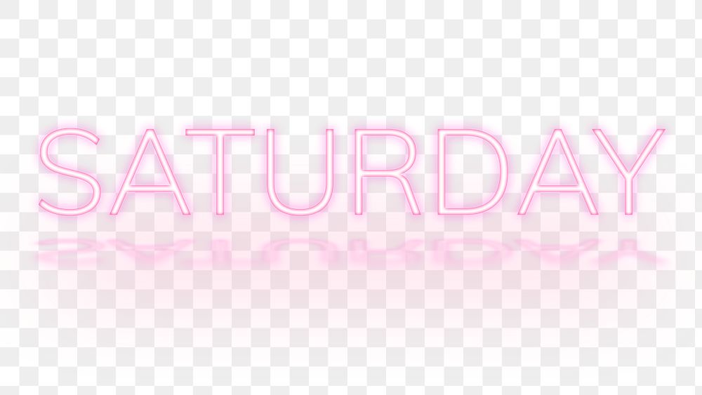 Saturday text png pink neon font and lettering