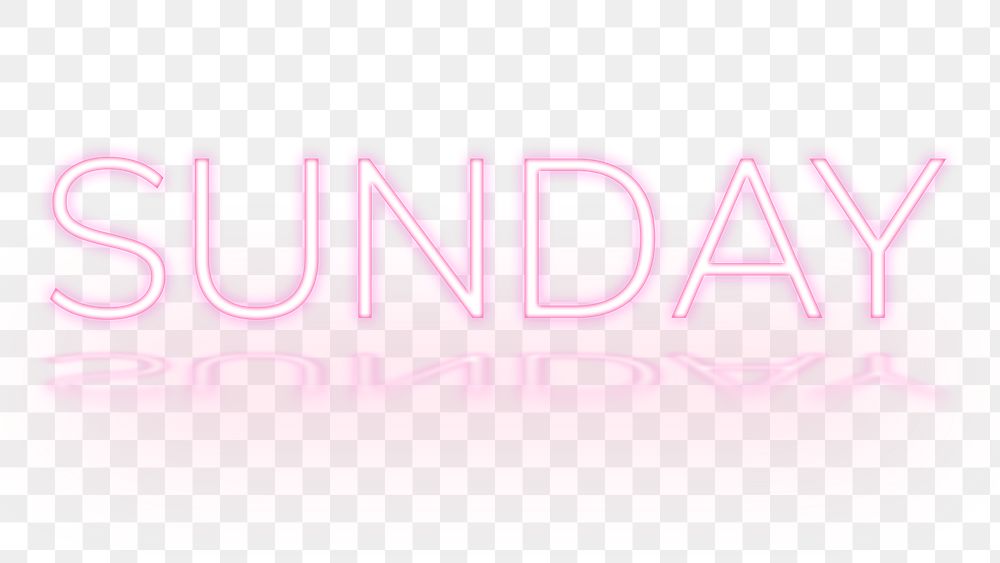 Png Sunday text neon font typography