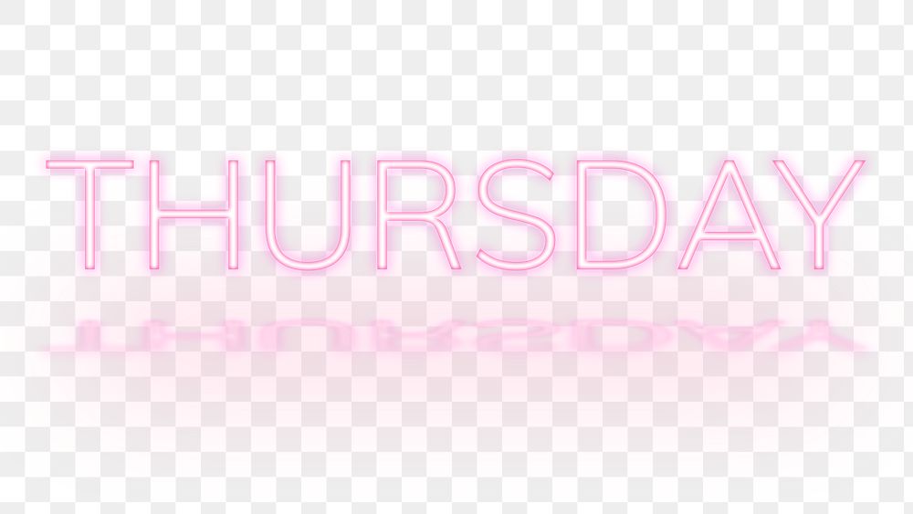 Thursday neon text font png typography