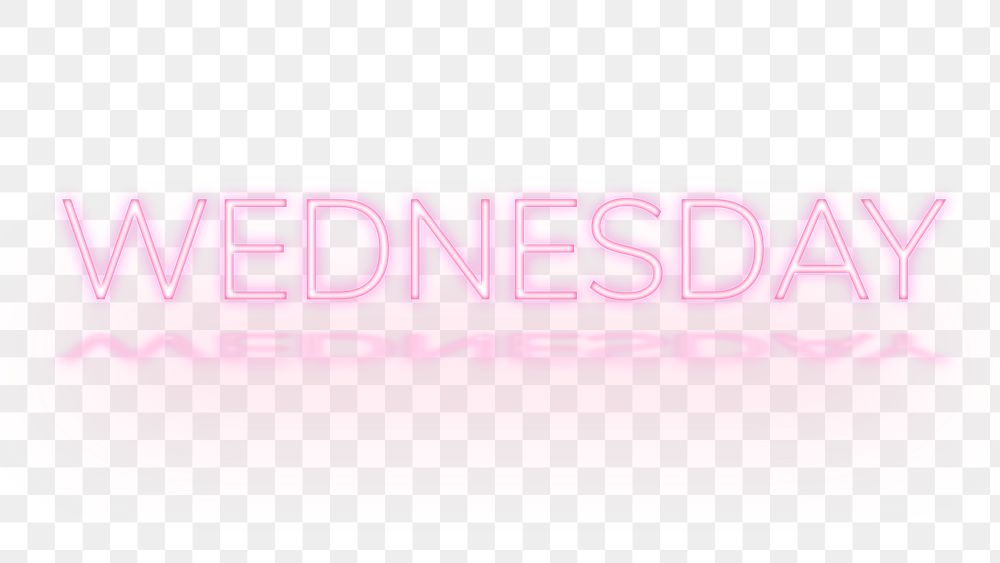 Text png Wednesday neon font typography
