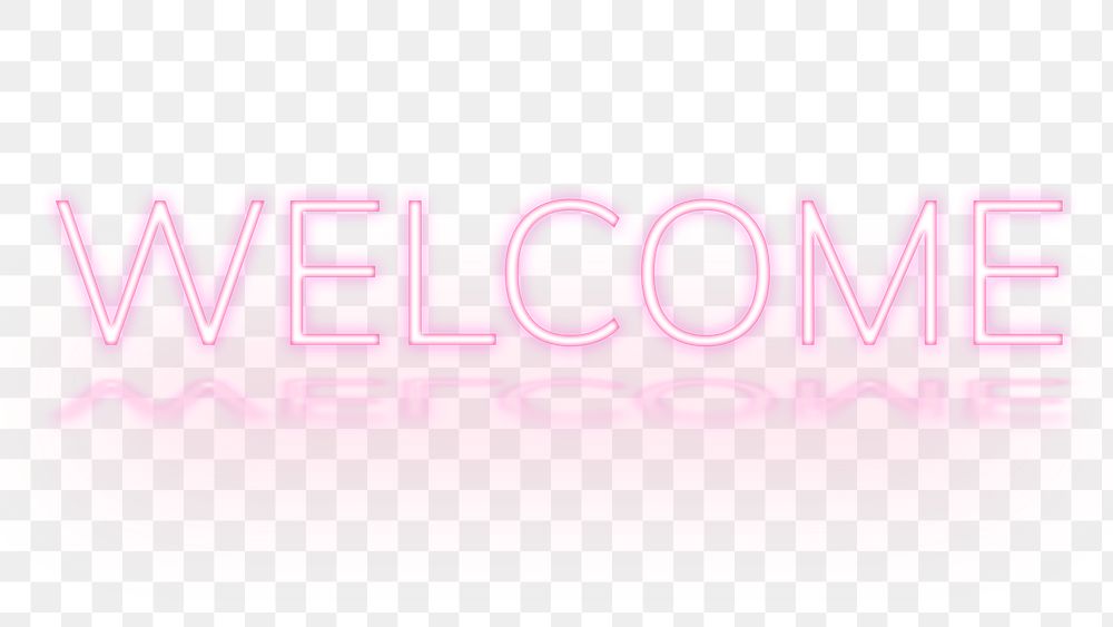 Png Welcome word neon pink font typography