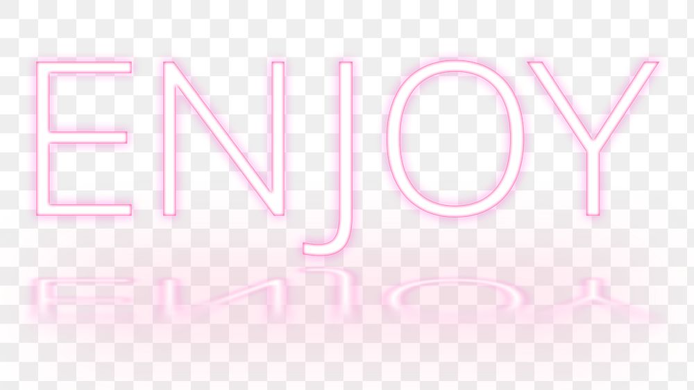 Enjoy text pink neon png typography  font
