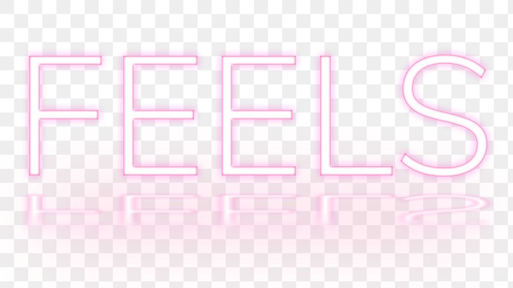 Pink Feels text png neon font typography