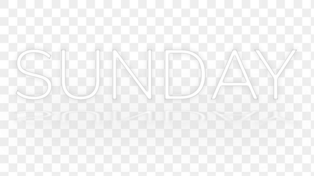 Sunday text neon font png typography