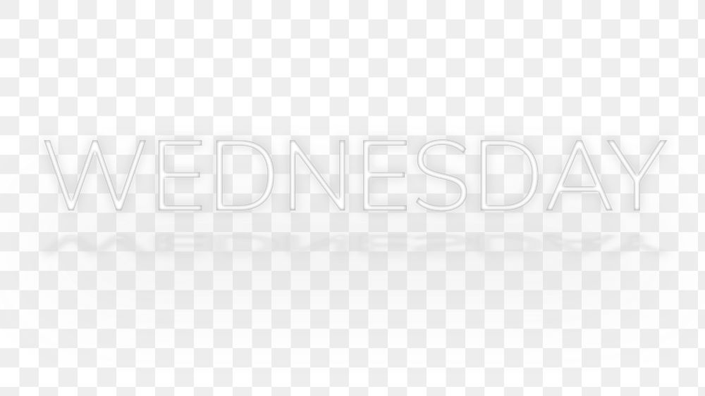 Wednesday word png neon font typography 